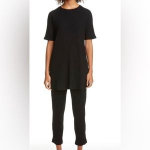 Eileen Fisher Black Ribbed Tunic, size Large